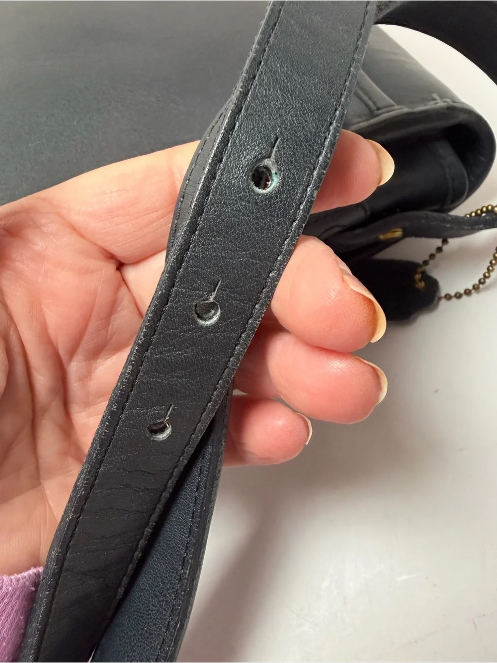Vintage Coach Navy Mulberry Leather Crossbody made in USA 🇺🇸